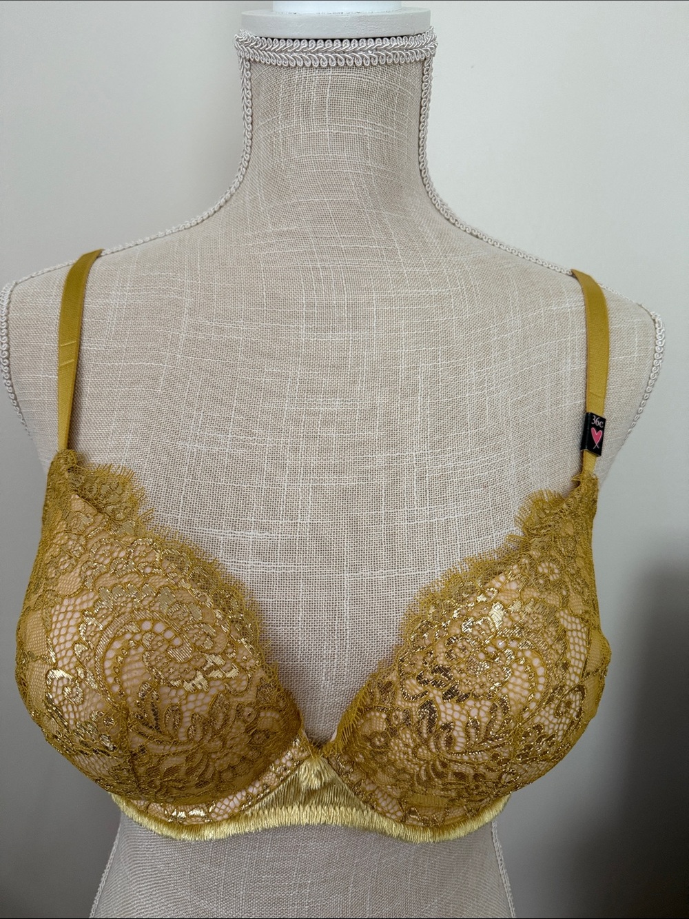 Victoria's Secret Gold Lace Underwire Bra